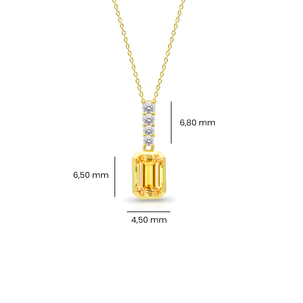 14K Gold Citrine Necklace, November Birthstone Necklace