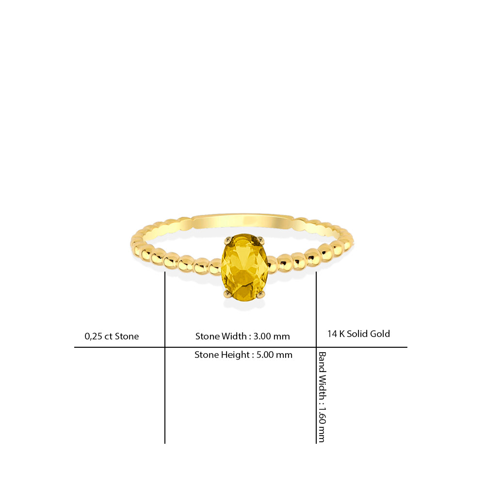14K Gold Citrine Statement Ring
