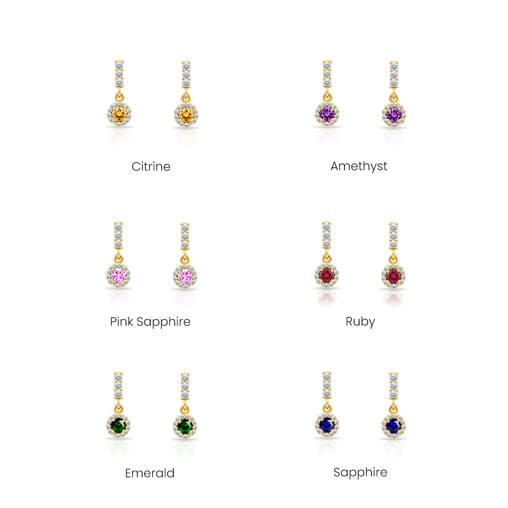 14K Gold Diamond Halo Earrings