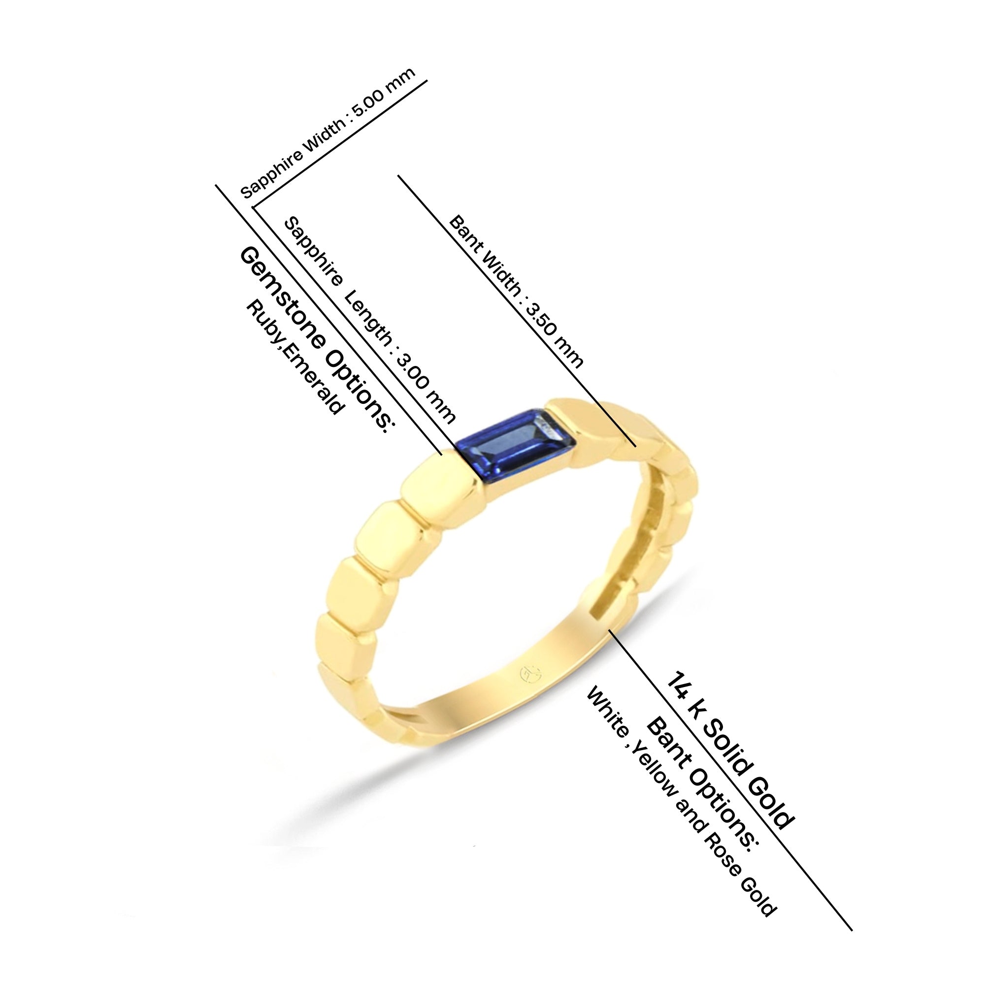Minimalist Natural Sapphire Ring, Mother's Day Gift