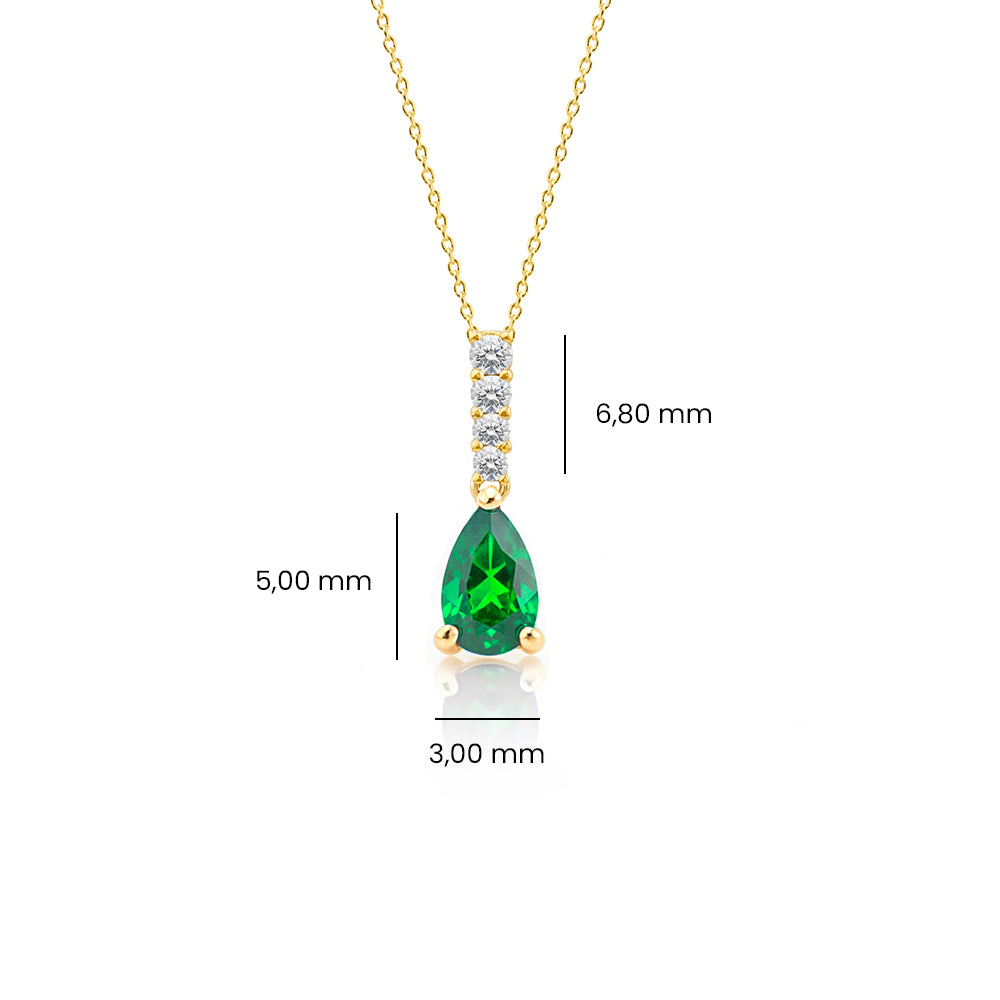 Natural Emerald Drop Necklace, Minimalist Necklace