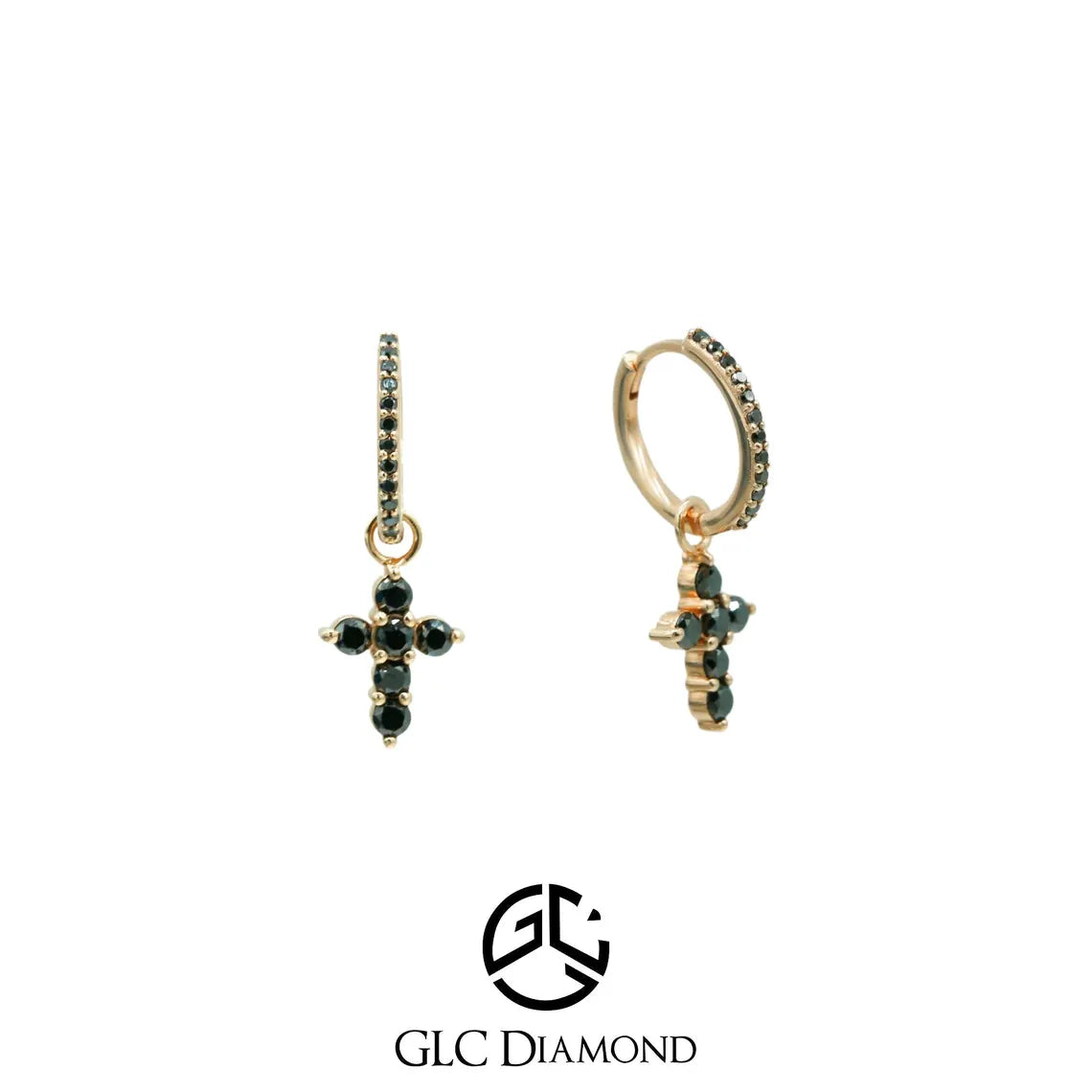 Black Diamond Cross Earrings