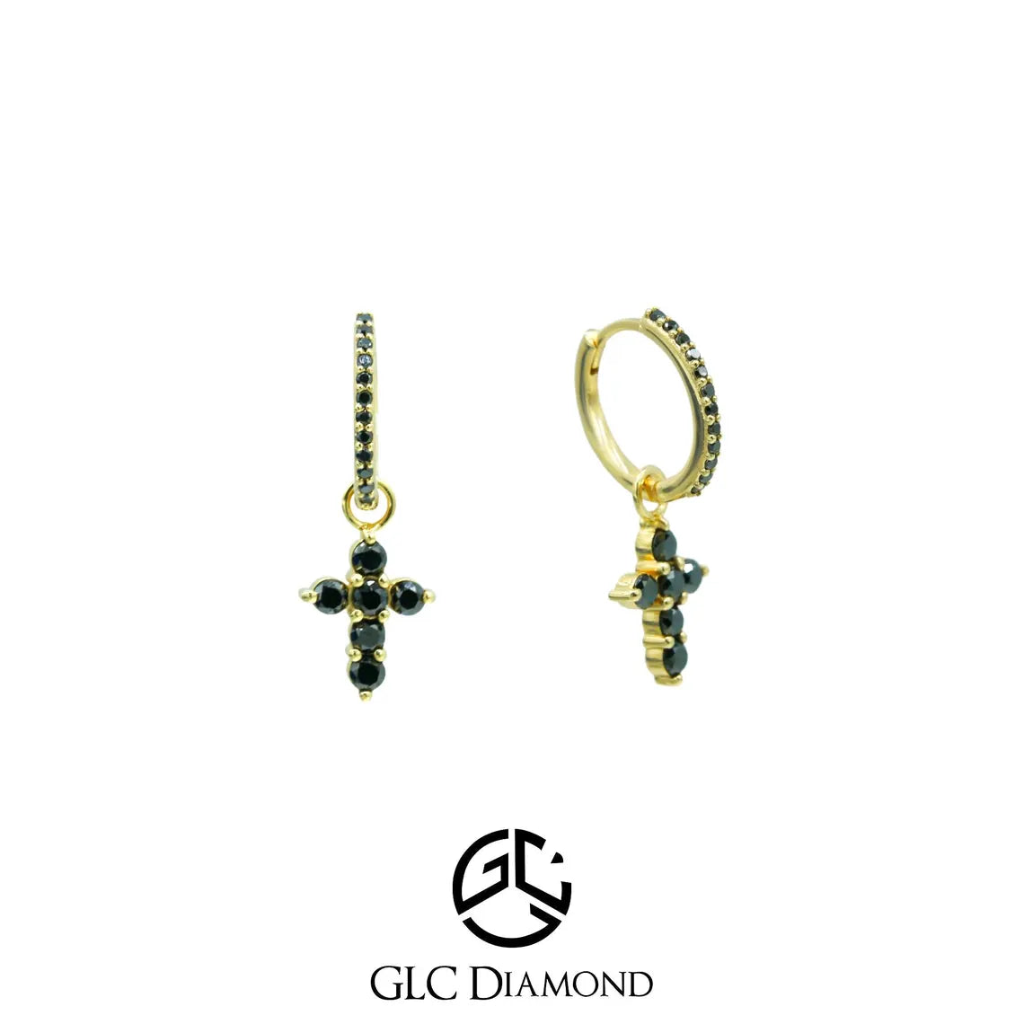 Black Diamond Cross Earrings