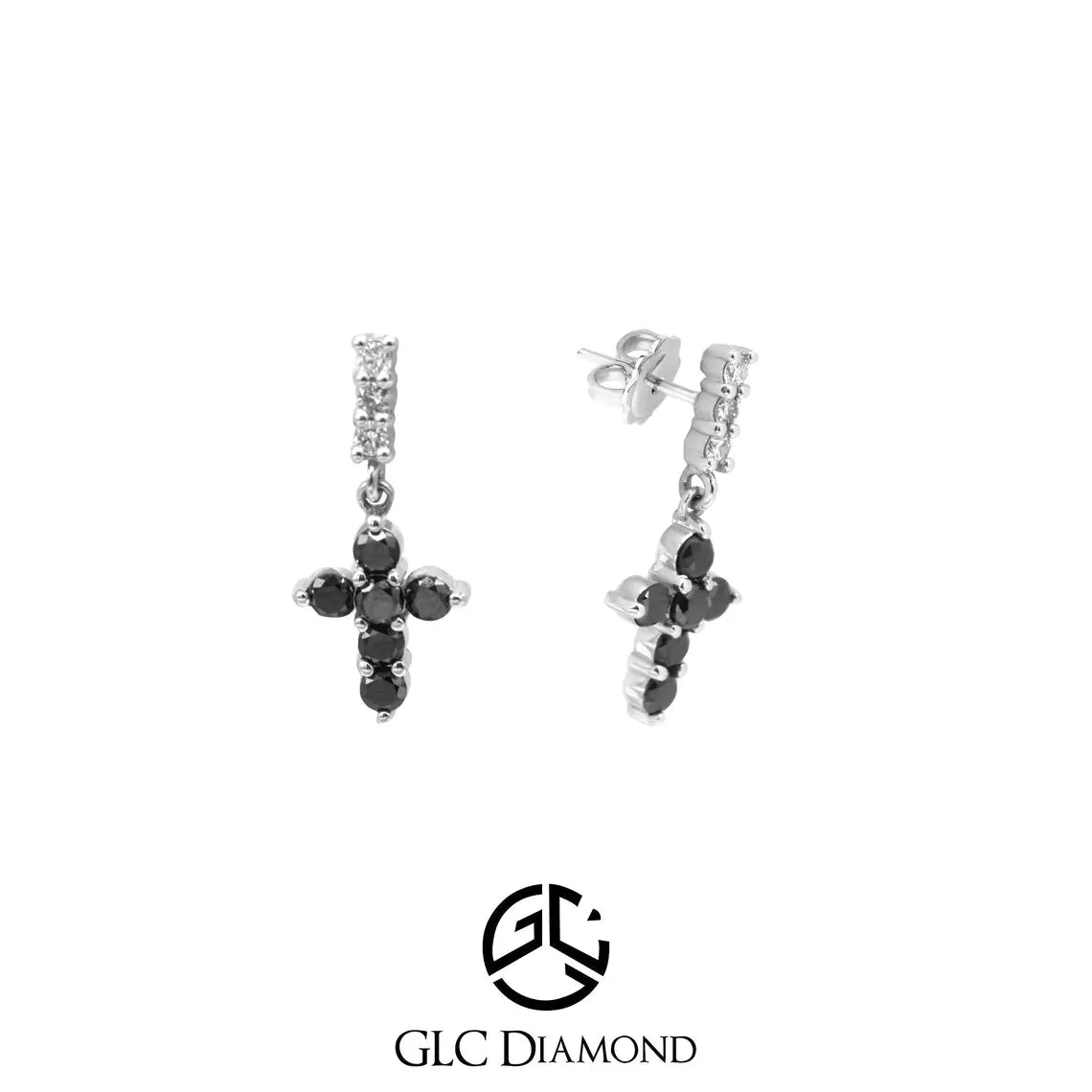 14K Solid Gold Cross Earrings / Christmas Gift