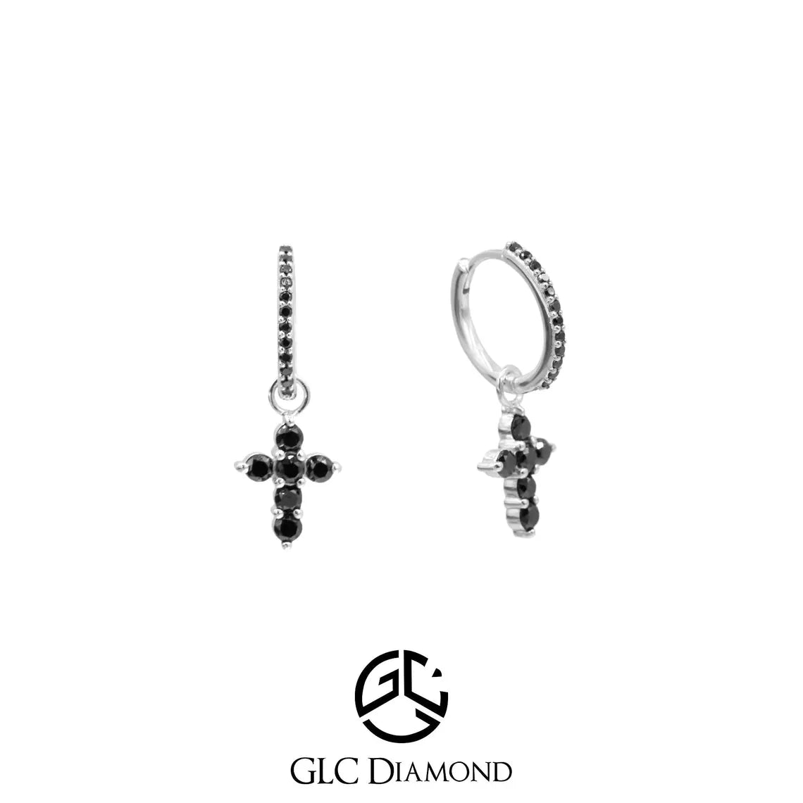 Black Diamond Cross Earrings