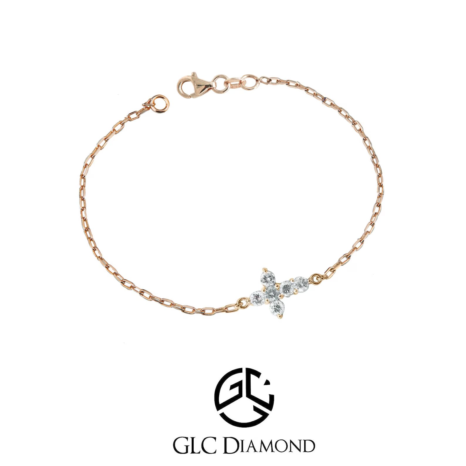 14K White Gold Diamond Cross Bracelet – Dainty Religious Jewelry