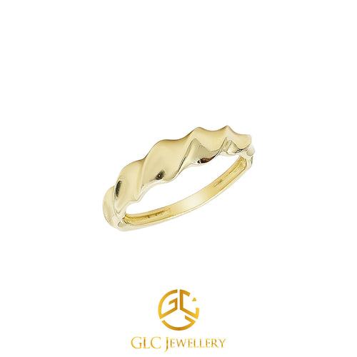 14K Gold Ring, Auger Ring, Gold Twist Ring, Custom Ring