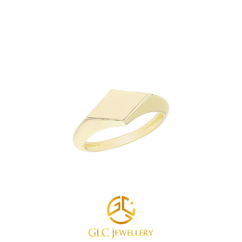 14K Solid Gold Signet Ring, Knight Unisex Ring