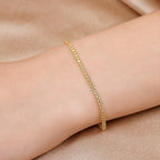 14K Gold Tennis Bracelet, Waterway Bracelet, Yellow Bracelet