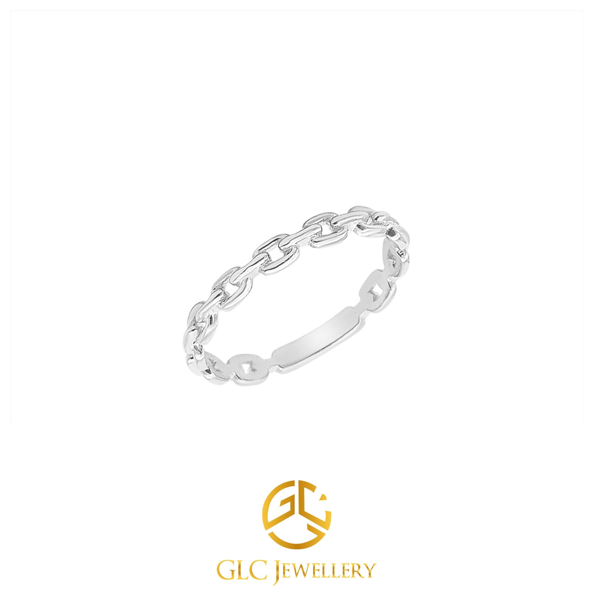 14K Gold Chain Ring, Gold Chain Ring