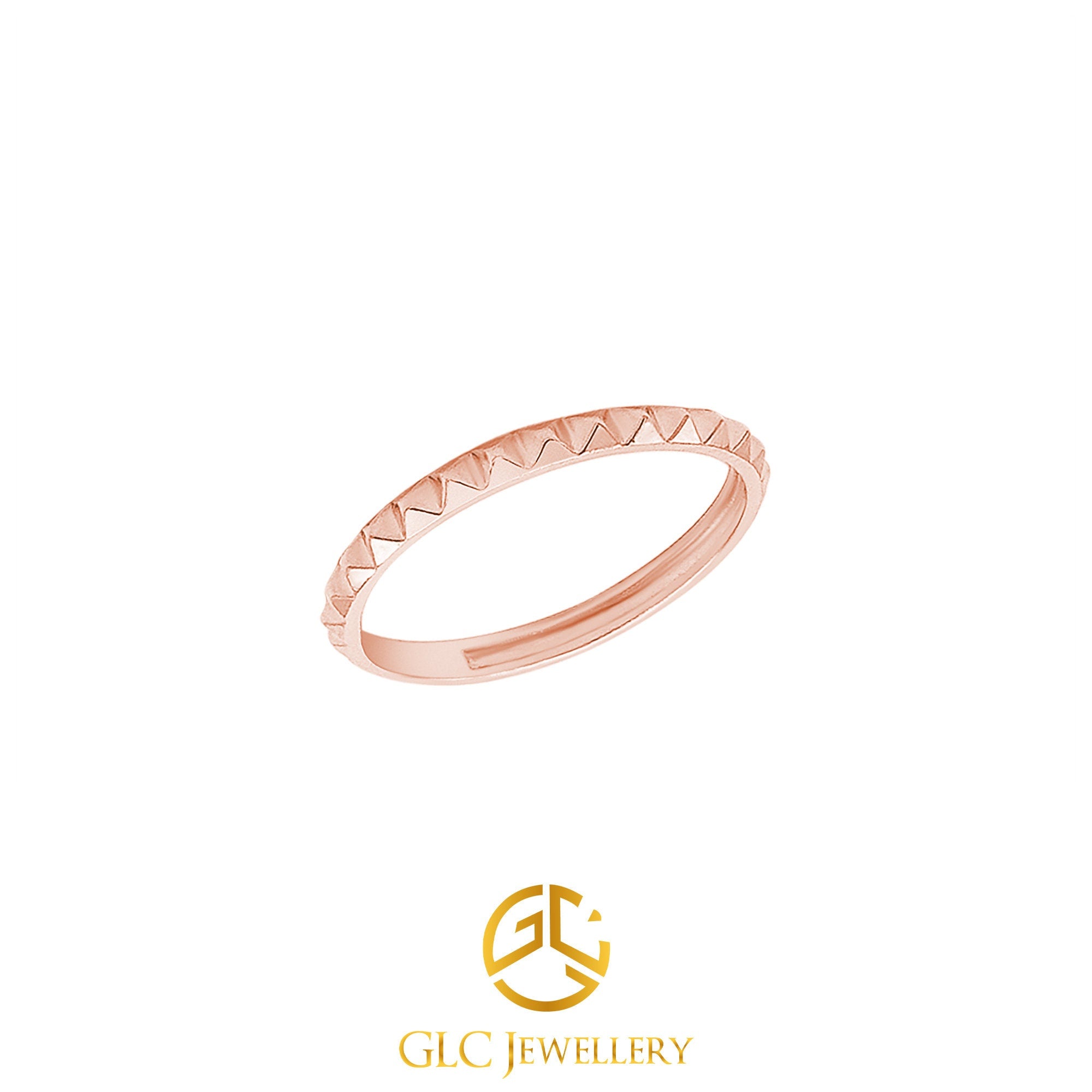 14K Solid Gold Pyramid Ring, Spike Ring, Pyramid Eternity Ring