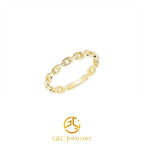 14K Gold Chain Ring, Gold Chain Ring