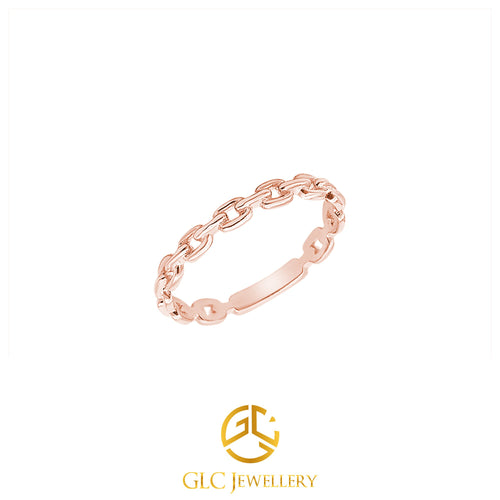 14K Gold Chain Ring, Gold Chain Ring