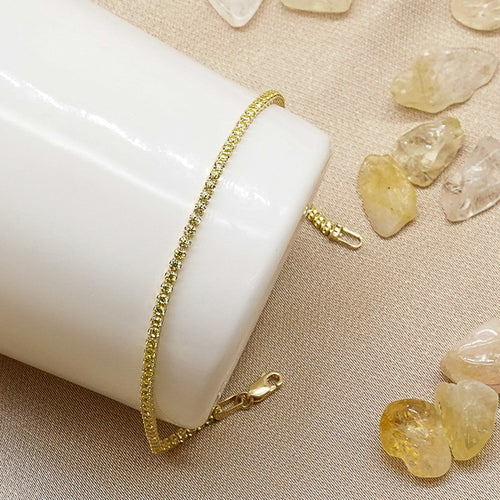 14K Gold Tennis Bracelet, Waterway Bracelet, Yellow Bracelet