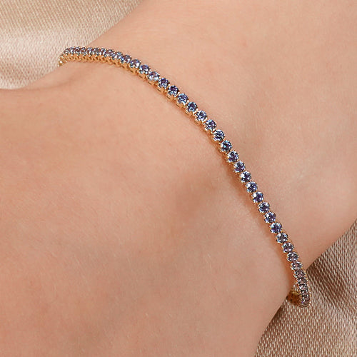 14K Solid Gold Tennis Bracelet For Women