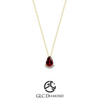 14K Solid Gold Ruby Necklace