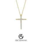 Diamond Cross Necklace, 14K Gold Cross Necklace, Religious Cross Pendant, Diamond Cross Pendant