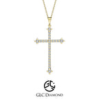 14K Gold Cross Necklace, Diamond Cross Necklace, Dainty Cross Jewelry