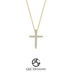 Diamond Cross Necklace, Minimalist Cross Pendant, 14K Gold Cross Necklace, Religious Jewelry