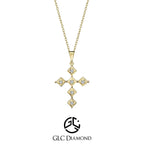 0.14 Ct Cross Diamond Necklace, Art Deco Necklace, Cross Necklace for Woman