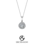 14K 0.36 Carat Round Cut Halo Diamond Necklace