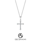 14K White Gold Diamond Necklace, Religious Jewelry