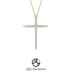 Diamond Cross Necklace, Unique Religious Jewelry, Pendant Necklace, Dainty Gold Necklace