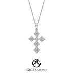 0.30 Carat 14K Diamond Cross Necklace, Dainty Diamond Cross