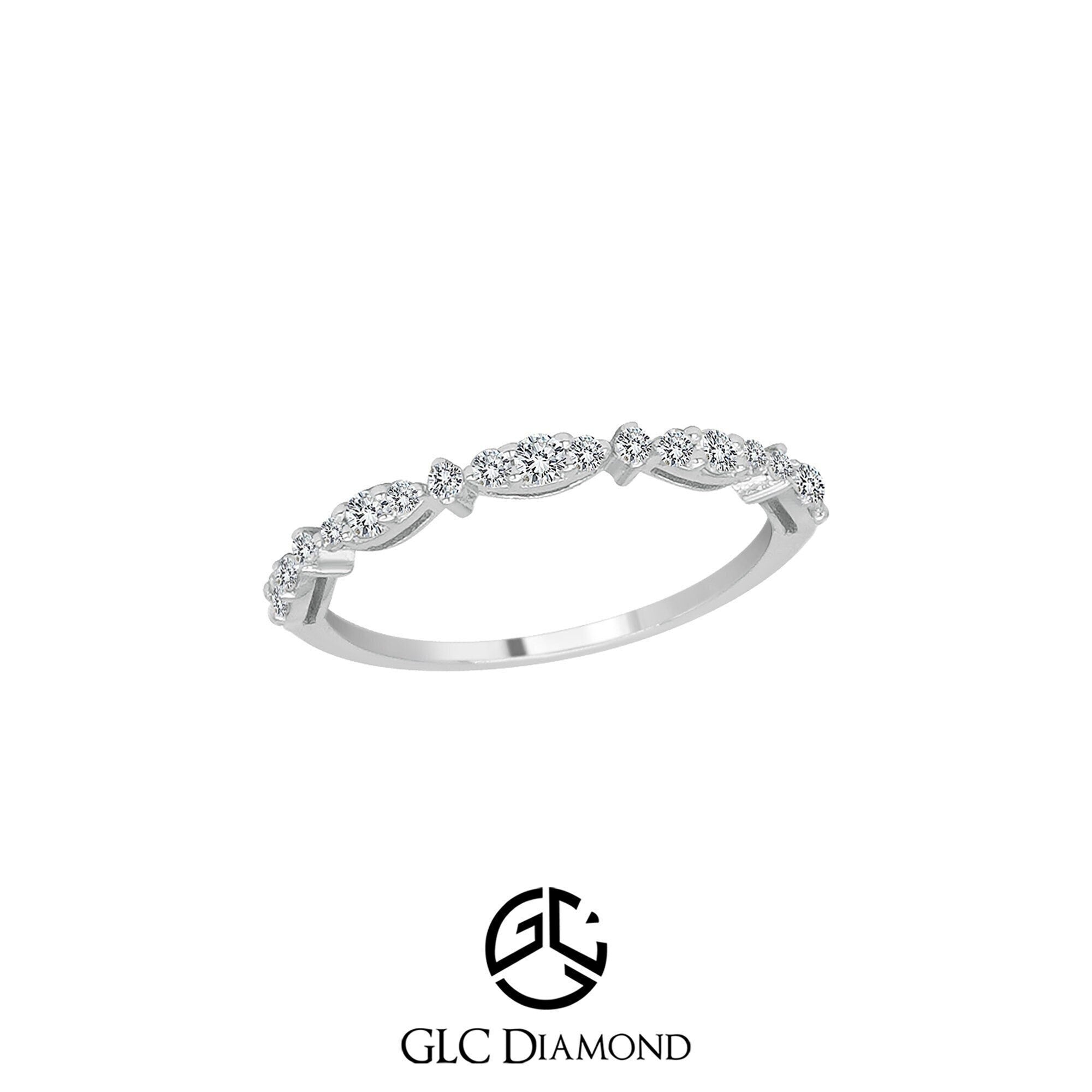 14K Solid Gold Diamond Unique Ring