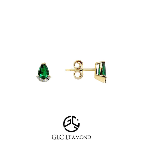 Diamond Emerald Stud Earrings