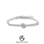 0.46 Carat Round Diamond Bracelet, 14K White Gold Bracelet