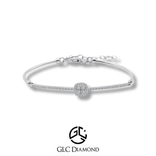 0.46 Carat Round Diamond Bracelet, 14K White Gold Bracelet