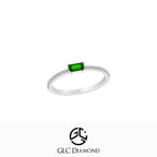 14K Gold Baguette Emerald Color Ring