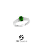 14K Solid Gold Diamond Emerald Statement Ring