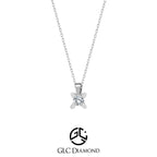 0,18 Carat Classic Diamond Pendant Solitaire Necklace