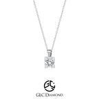 Solitaire Pendant Necklace Gift, 0,18 Carat Classic Diamond Pendant Necklace