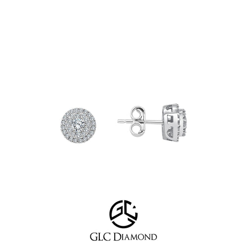 0.75 Diamond Halo Stud Earrings