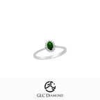 14k Solid White Gold Luxury Emerald Ring