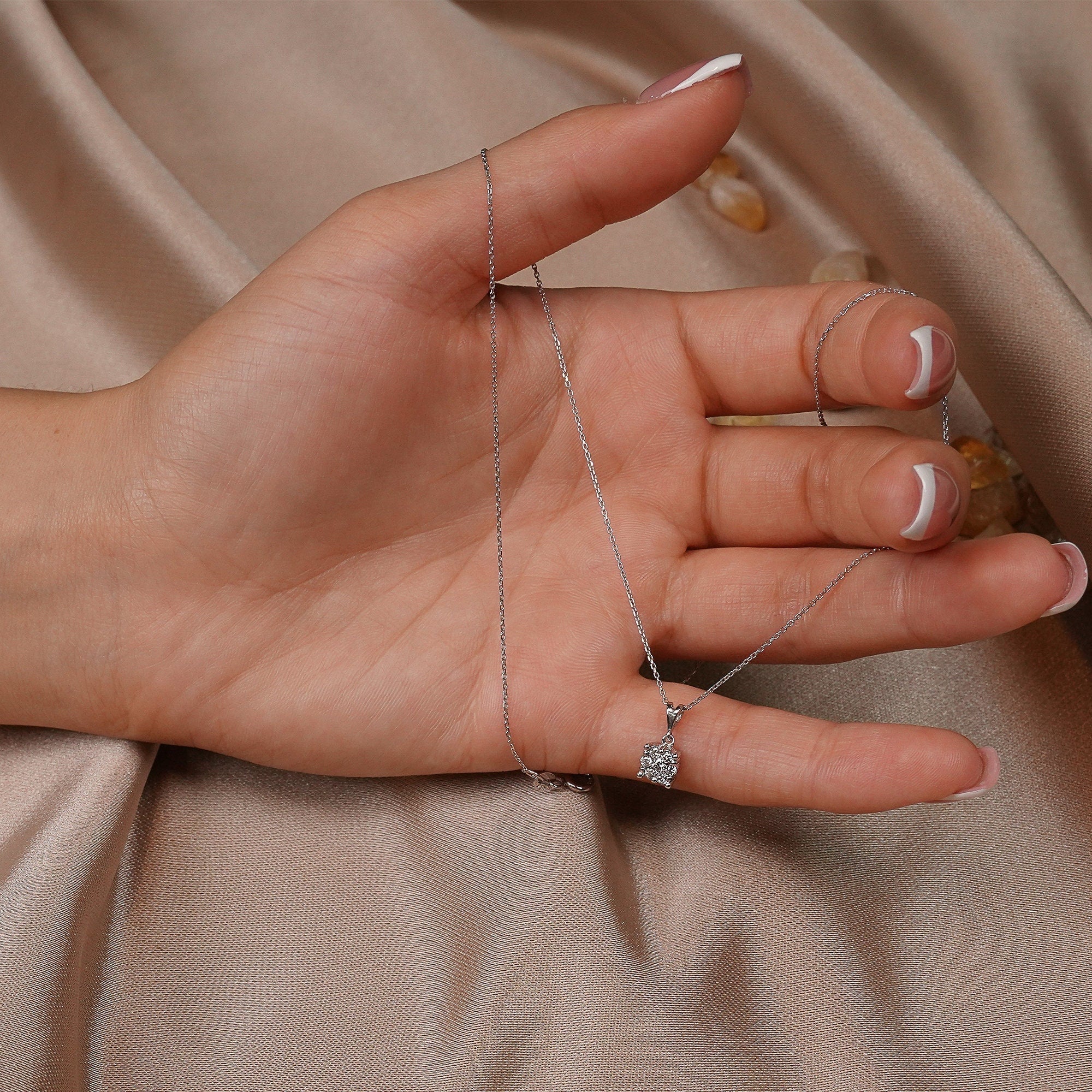 0.22 Carat Round Cut Diamond Necklace