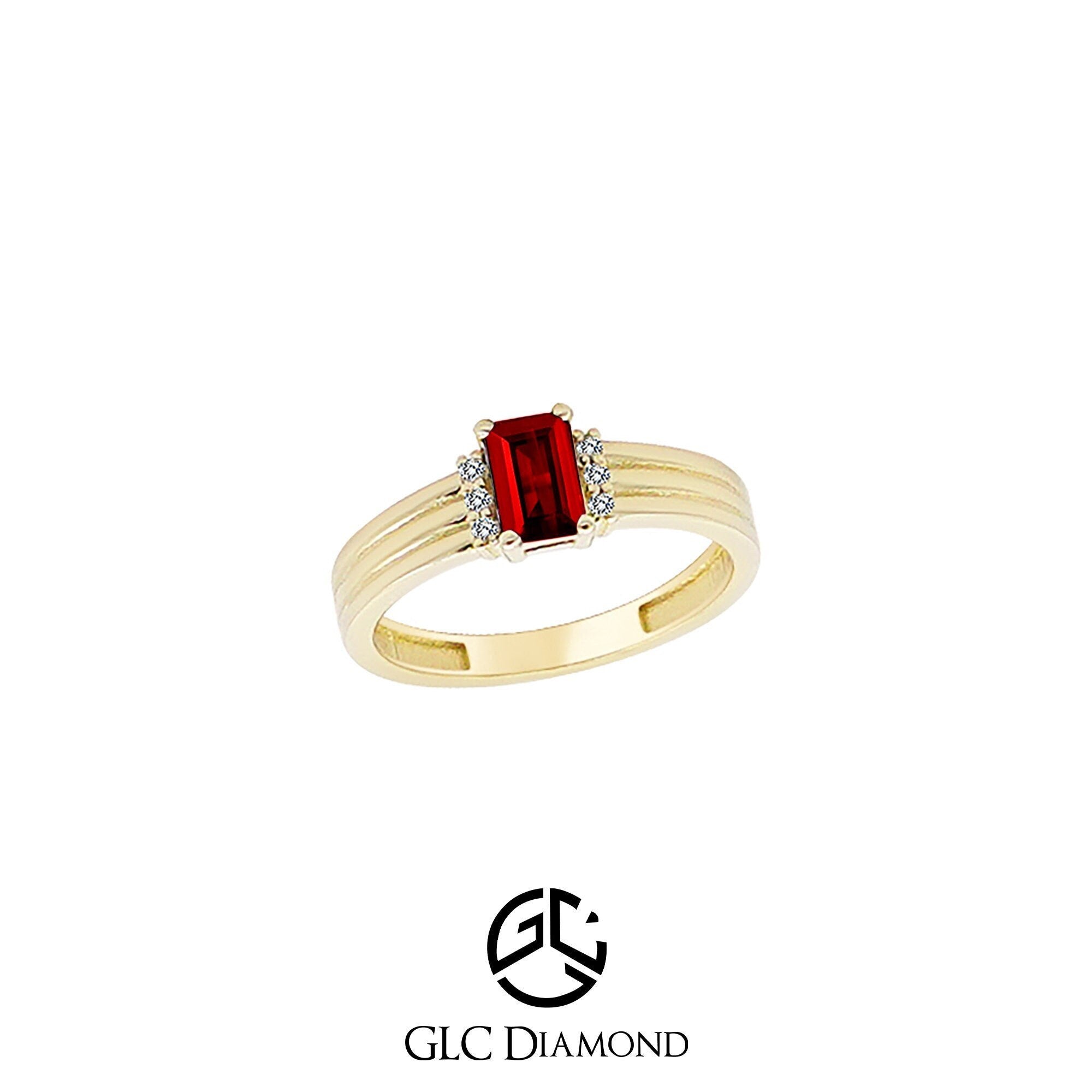 14K Solid Gold Diamond Ruby Statement Ring