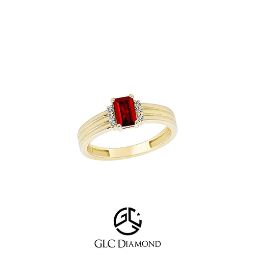 14K Solid Gold Diamond Ruby Statement Ring