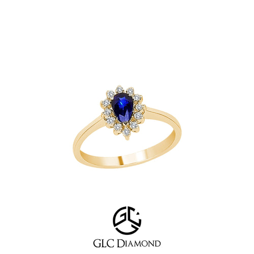 Sapphire Ring, Pear Cut Engagement Ring