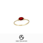 14k Solid Gold Oval Ruby Solitaire Ring