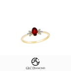 14K Solid Gold Oval Cut Ruby Ring