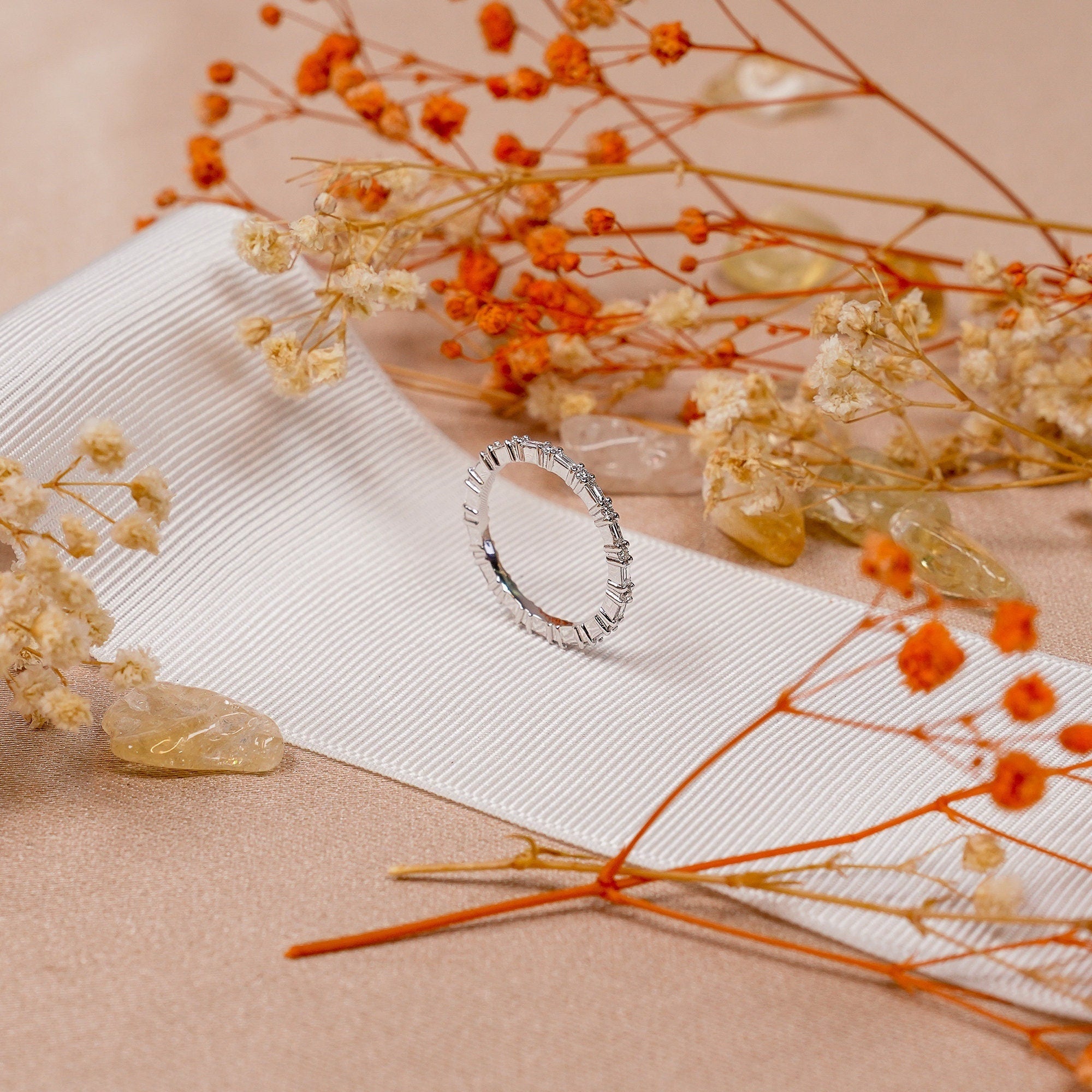 Baguette and Round Diamond Full Eternity Ring