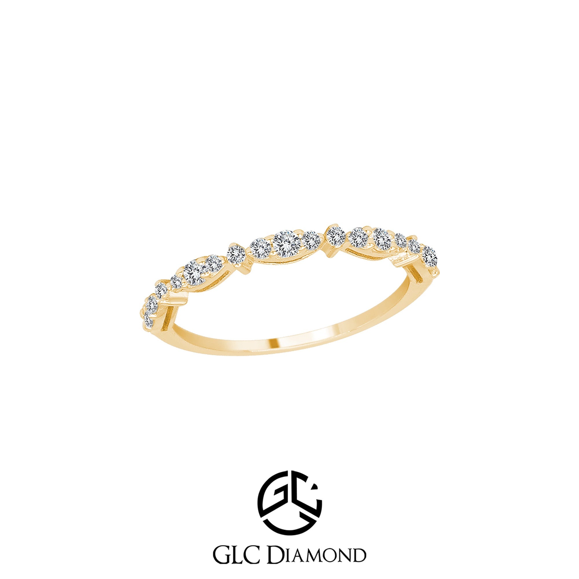 14K Solid Gold Diamond Unique Ring