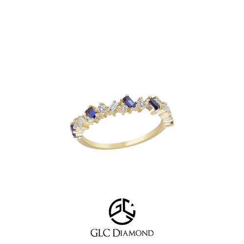 14K Gold Diamond Sapphire Ring