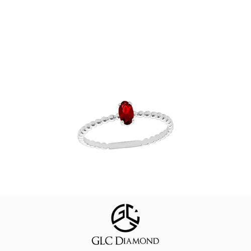 14K Solid Gold Oval Cut Ruby Ring