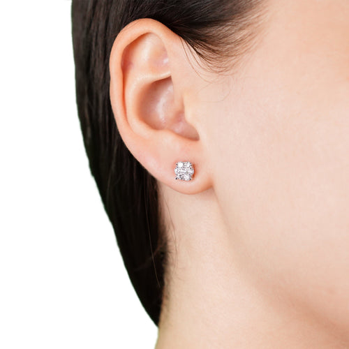 14K White Gold Minimalist Earrings