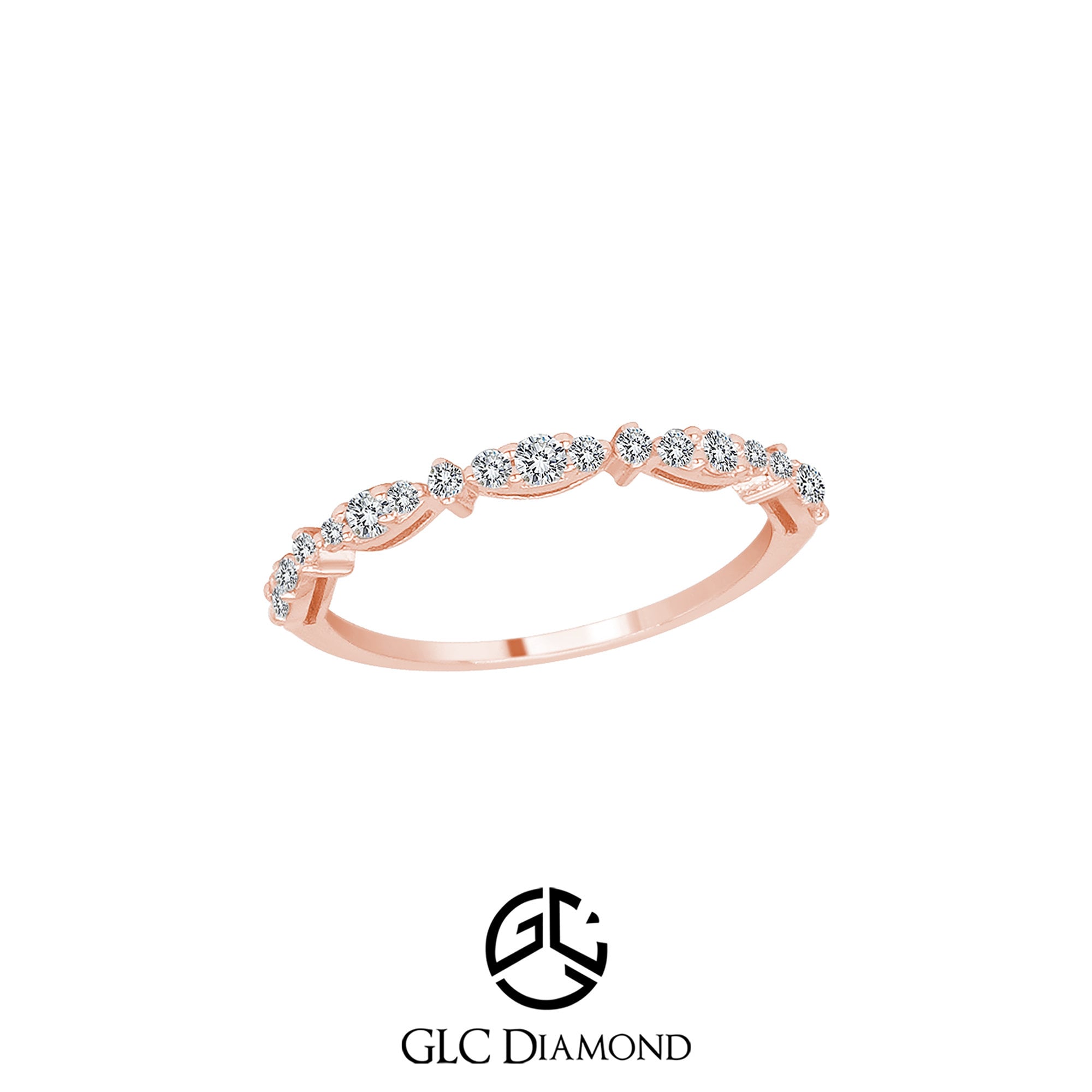 14K Solid Gold Diamond Unique Ring